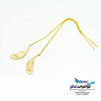 Gold Earring - Feather Design-SE0167